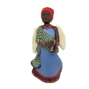 Hallmark 1997 Keepsake Patricia Andrews Blue Red Green Christmas Angel Ornament